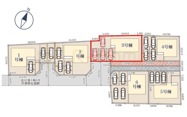 水戸市見川12期　新築戸建て　3号棟の区画図|大きなお買い物だからこそ、メリット・デメリットを伝えさせて頂きます。
R-homeにお任せください♪