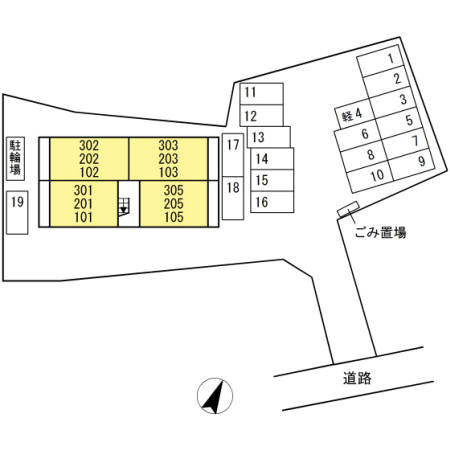 熊本市中央区黒髪６丁目のアパートのその他共用部分