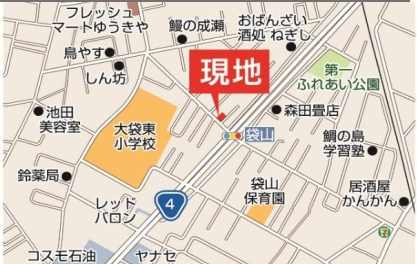越谷市袋山新築戸建ての地図