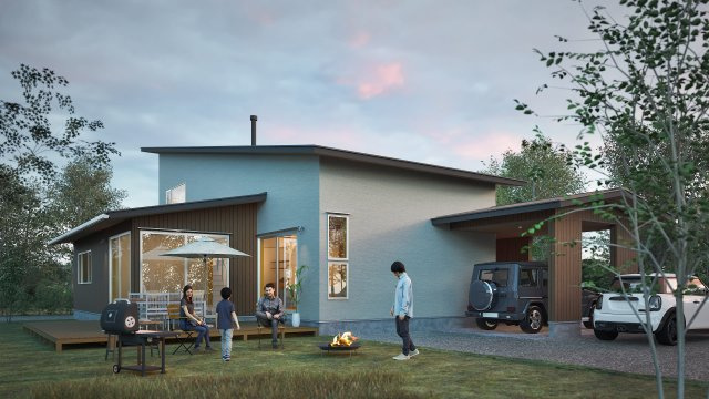 中軽井沢 借宿エリア 片流れ屋根が美しい新築戸建