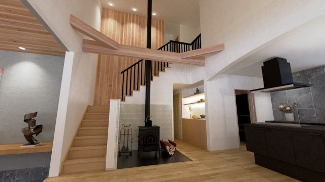 中軽井沢 借宿エリア 片流れ屋根が美しい新築戸建の完成予想図