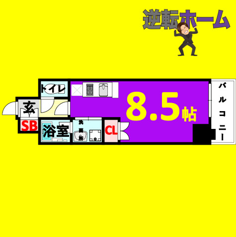 LUMINOUS東別院(旧S-FORT東別院)　名古屋市賃貸　仲介手数料無料の間取り
