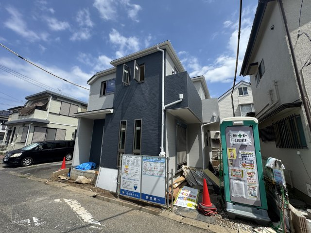 松戸市古ケ崎３丁目新築戸建の外観|現地外観・8月28日撮影・もうすぐ完成！