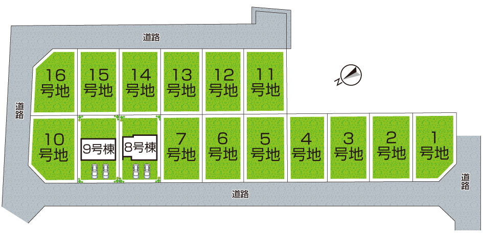 東近江市林田町　第24-1期　新築一戸建ての区画図|全16区画