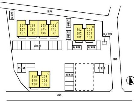グランドール国分 A棟の区画図