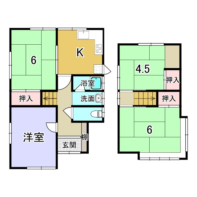 京都市左京区上高野畑ケ田町　中古一戸建の間取り