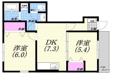 神戸市垂水区清玄町のアパートの間取り