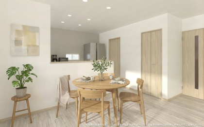 【完成予想図】 | 【ダイニング　イメージパース】
※画像は設計図面を基に作成したイメージです。