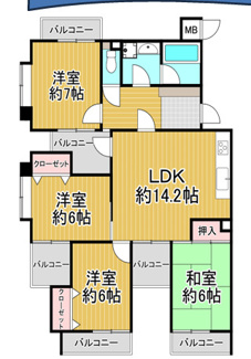 【間取り】 | 【三旺マンション香流】✨️仲介手数料無料✨️引山小学校・香流中学校