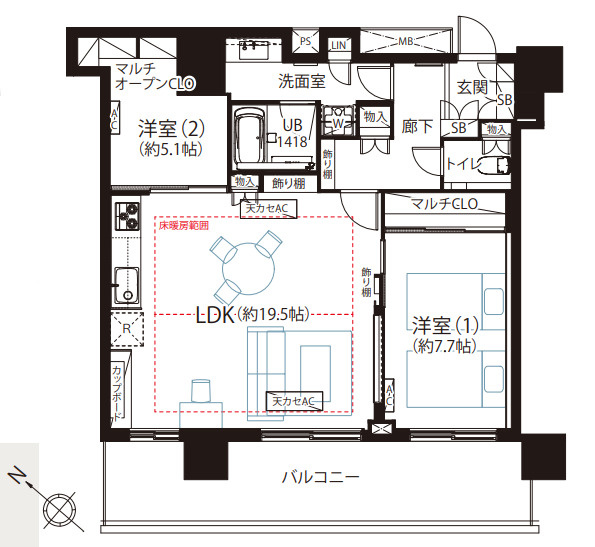 クロスエアタワーの間取り