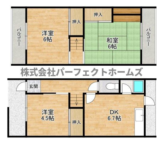 岡東町戸建　賃貸の間取り