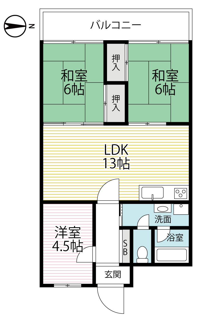 ◆室内リフォーム済み◆地下鉄東野駅徒歩３分◆スーパー徒歩１分◆進和山科ハイライフの間取り|間取り