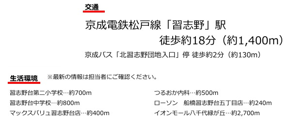 【設備】 | 船橋市習志野台８丁目