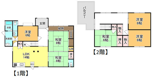 【間取り】 | 太子町大字春日戸建
