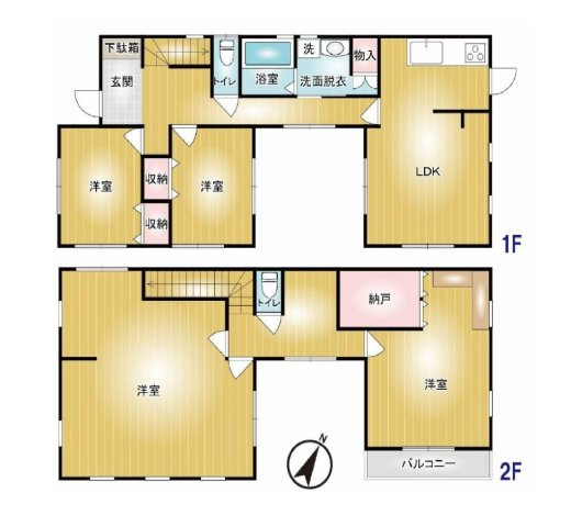 前橋市上佐鳥町　中古住宅の間取り|4LDK＋納戸