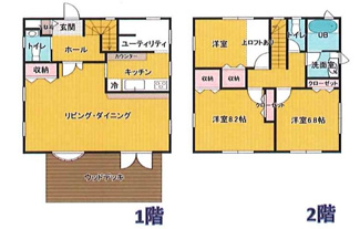【間取り】 | 千葉市若葉区小倉台　中古一戸建て　千葉都市モノレール【小倉台】駅 | 2階に浴室と洗面を配置した3LDKの間取り。プライベート空間と家族の生活動線を分け、快適で効率的な暮らしを実現します。