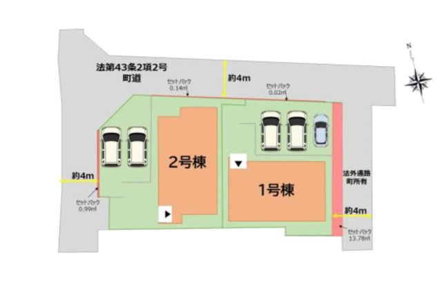 糟屋郡宇美町宇美東2丁目第6-2棟(1号棟)の区画図|配置図(1号棟)