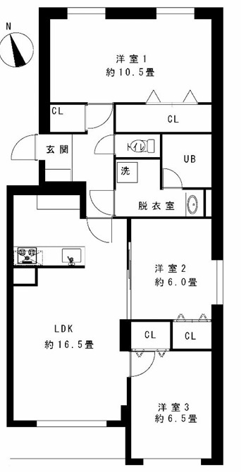 三井マンション手稲の間取り