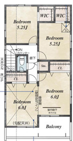 【仲介手数料無料】入間市久保稲荷１丁目全3棟２号棟入間市新築住宅西武ハウジングの間取り