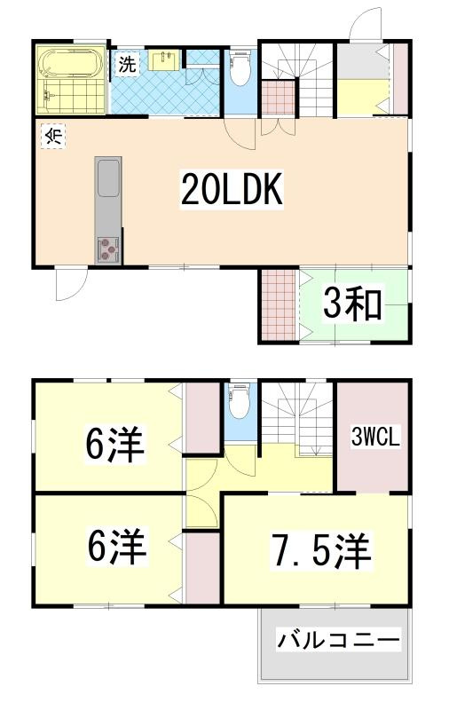 土佐市高岡町丁　中古一戸建の間取り