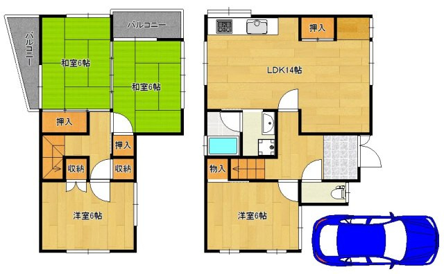 神須屋町　中古戸建の間取り|広々４ＬＤＫ！子供部屋や趣味のお部屋も作れますね♪