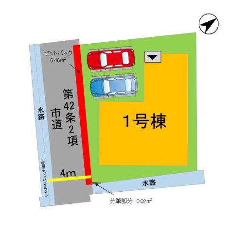 糸島市加布里4丁目第4-1棟(1号棟)の区画図|配置図(1号棟)