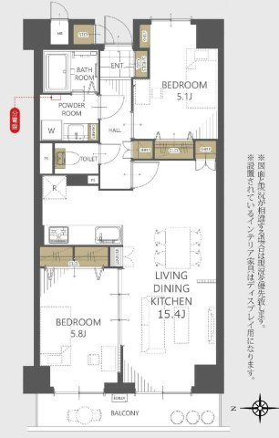 パシフィックパレス大手町の間取り|2LDK、61.76㎡、6階