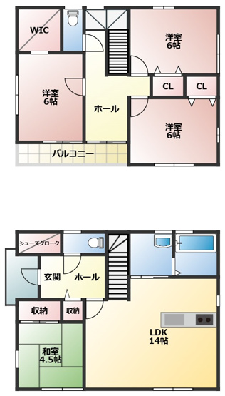 【間取り】 | 東茨城郡茨城町桜の郷　中古戸建 | 4LDKでたっぷりの陽光と心地よい風が舞い込む住まいです！