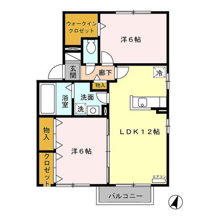 ベルデュール・ウィルモア Ａ・Ｂの間取り