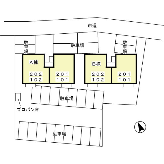 パストラーレ Ａ・Ｂの区画図