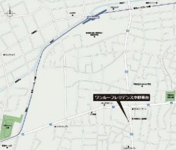 ワンルーフレジデンス中野南台の地図