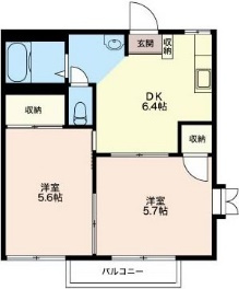 ポーエルⅥ　Ｃ棟の間取り|２面採光、角住戸♪振り分けタイプのお部屋です♪