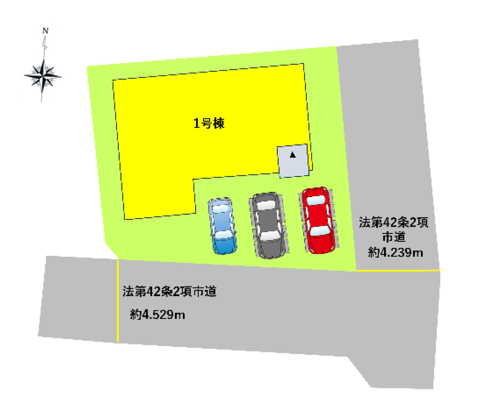 熊本市中央区出水6丁目第5-1棟（1号棟）　の区画図|配置図（1号棟）