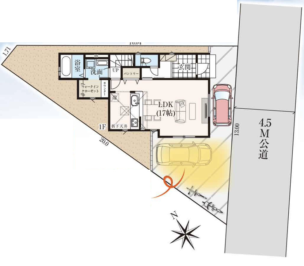 【仲介手数料無料】狭山市南入曽８期全１棟　狭山市の新築住宅なら西武ハウジングの区画図