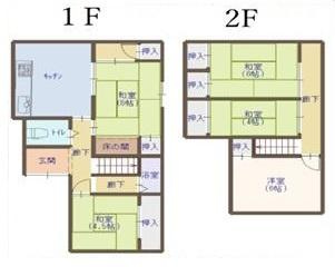 和歌山市島橋西ノ丁・戸建　オーナーチェンジ物件の間取り