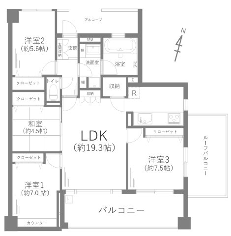 クレッセントユーパリノスの丘パームヒルズ の間取り