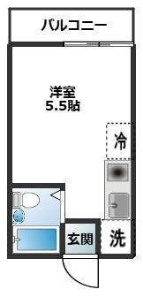 1Rの間取りです