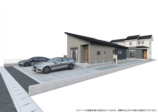 【外観パース】 | ブルーミングガーデン高崎市八千代町1丁目ー② | （完成予想図）