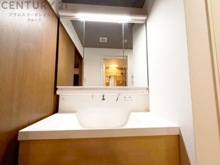 化粧品や洗顔料、歯ブラシなどの必需品をまとめて置ける収納スペースがあり、使用するたびに取り出す手間が省けます。また、水回りのため、濡れても大丈夫な素材が使用されており、お手入れが簡単です。