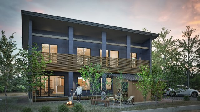 中軽井沢 借宿 新築戸建 暮らしの延長に自然のある家の完成予想図