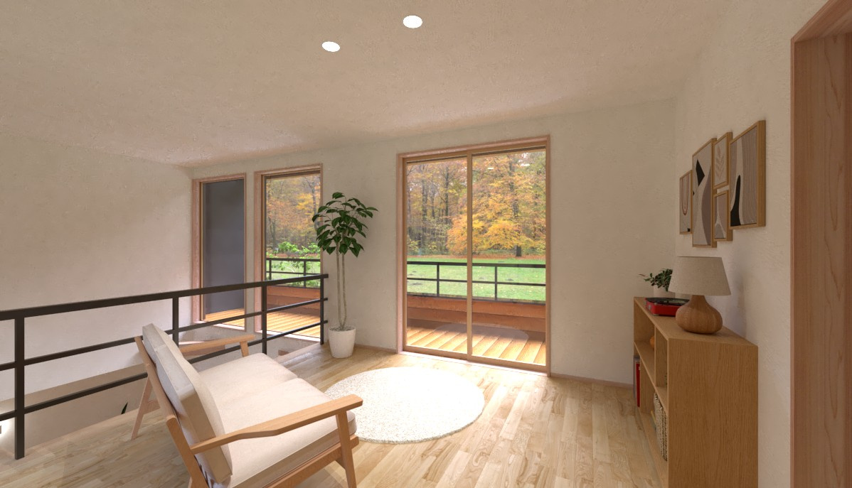 中軽井沢 借宿 新築戸建 暮らしの延長に自然のある家(2025年12月竣工予定)の完成予想図