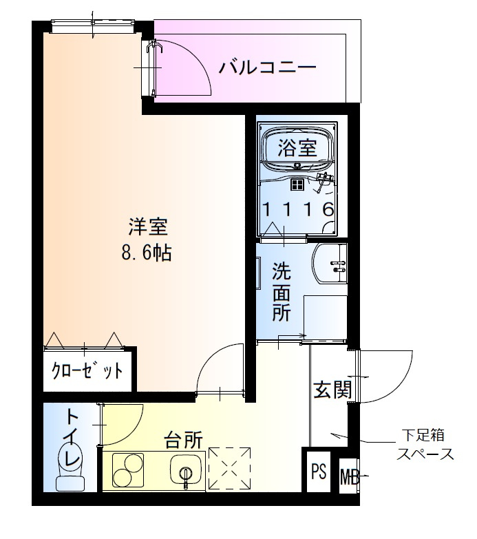 フジパレス吹田金田サウスの間取り