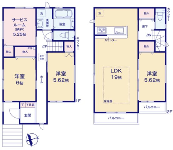 横浜市磯子区森４丁目 新築戸建て【仲介手数料無料】の間取り