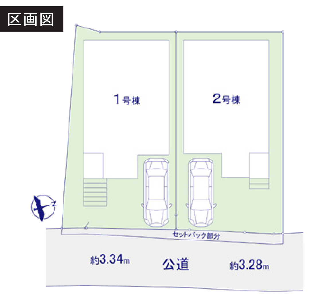 横浜市磯子区森４丁目 新築戸建て【仲介手数料無料】の区画図