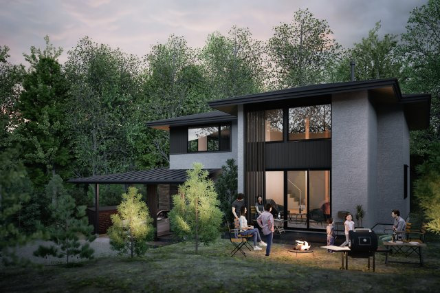 南軽井沢 新築戸建 スキップフロアの映える家の完成予想図