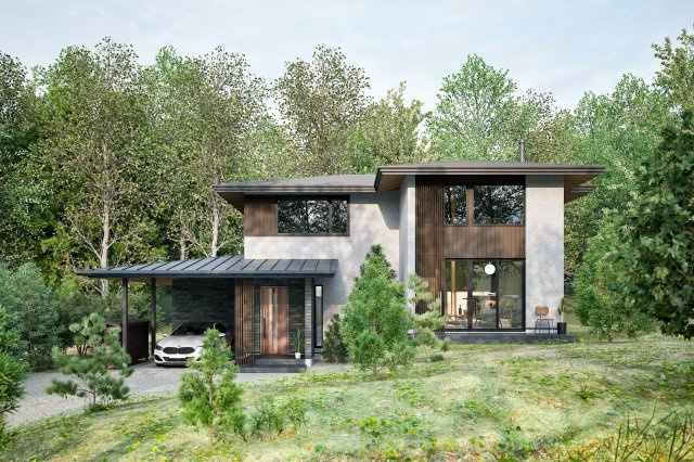 南軽井沢 新築戸建 スキップフロアの映える家の完成予想図