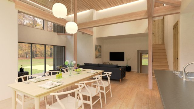 南軽井沢 新築戸建 スキップフロアの映える家の完成予想図