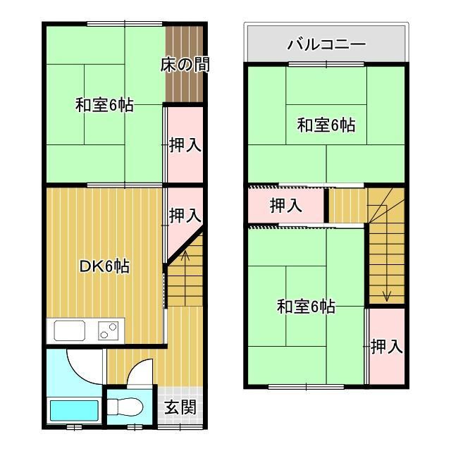 西脇貸家の間取り