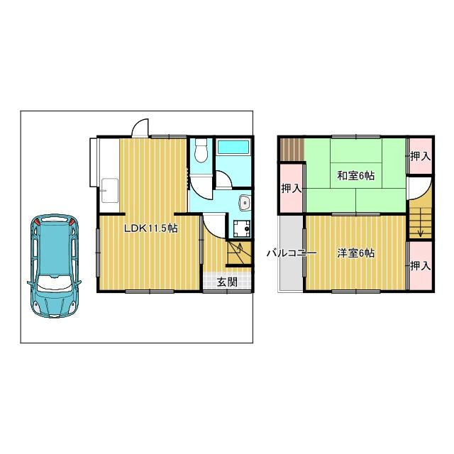 五十鈴町貸家の間取り