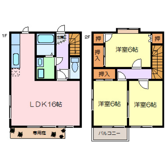 熊本市北区楡木４丁目のタウンの間取り